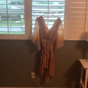 Bohemian Plunging Neck Line Dress